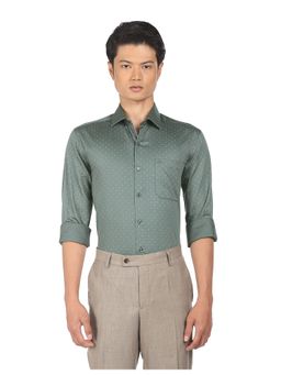 Arrow - Men Dark Grey Manhattan Slim Fit Printed Formal Shirt