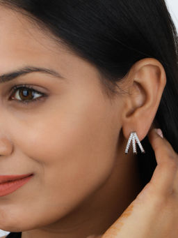 Ornate Jewels - 925 Silver American Diamond Eliza Bali Hoop Earring for Women & Girls