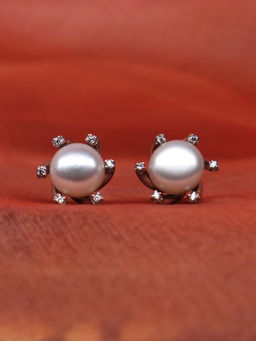 Ornate Jewels - Classic Pearl Stud Earrings for Girls in 925 Sterling Silver
