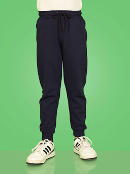 Nusyl - Navy Blue Solid Color Kids Unisex Joggers