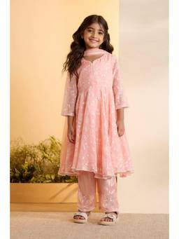 Biba - Girls Polyester Kurta Pant With Dupatta