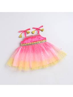 Many Frocks - Knee Length Pink Baby Ethnic Dress