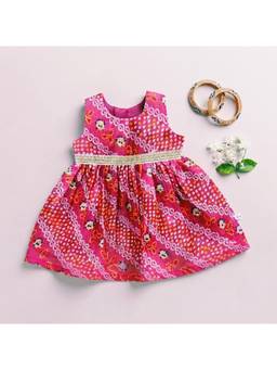 Many Frocks - Knee Length Pink Baby Ethnic Dress