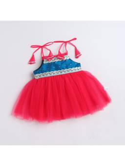 Many Frocks - Knee Length Blue Baby Ethnic Dress