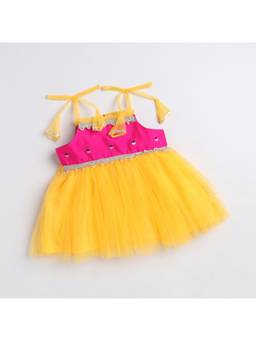 Many Frocks - Knee Length Pink Baby Ethnic Dress