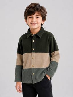 AWW HUNNIE - Corduroy Full Sleeves Pocket Shirt - Multi-Color