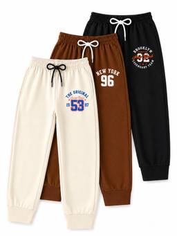 Trampoline - Boys Printed Joggers (Pack Of 3)