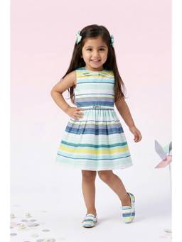 TINY GIRL - Tressel Cotton Sleeveless Stripe Printed Dress