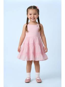 TINY GIRL - Tressel Sleeveless Textured Lace Dress- Pink