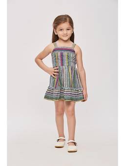 TINY GIRL - Tressel Sleeveless Stripe Printed Dress