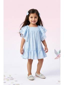TINY GIRL - Tressel Flared Sleeves Textured Dress