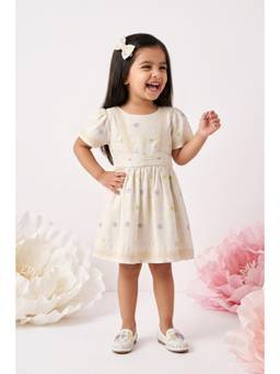 TINY GIRL - Tressel Half Sleeves Embroidered Dress