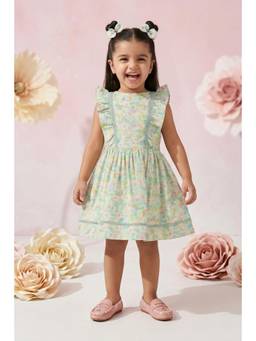 TINY GIRL - Tressel Ruffled Sleeves Floral Printed Dress