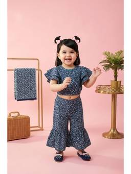TINY GIRL - Tressel Ruffled Sleeves Floral Printed Co-Ord Set