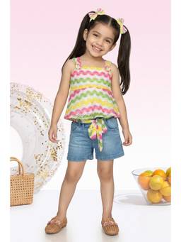 TINY GIRL - Tressel Sleeveless Top And Shorts With Belt