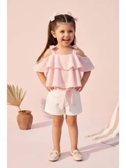TINY GIRL - Tressel Sleeveless Layered Top Shorts With Belt