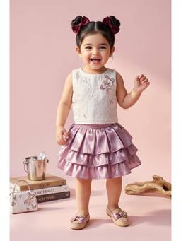 TINY GIRL - Tressel Sleeveless Embroidered Top And Skirt