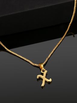 Estele - Valentine Gift - Gold Plated Initial X Letter Pendant for Women