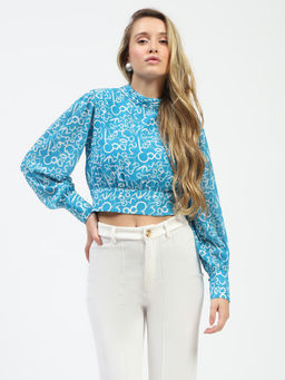 Madame - Women Printed Blue Top