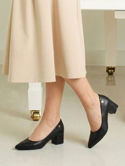 Vizzano - Womens Classic Black Block Heel Pumps