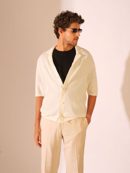 Selected - Men Solid Relaxed Fit White Shirt