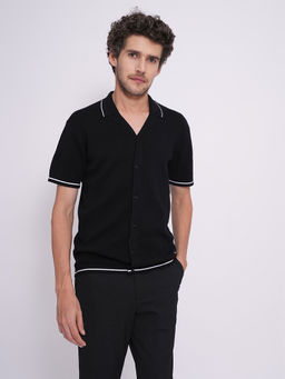 Selected - Men Solid Slim Fit Black Shirt