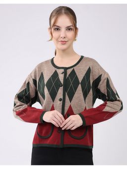 Monte Carlo - Multi-Color Women Round Neck Full Sleeve Cardigan