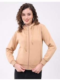 Monte Carlo - Khaki Women Hooded Neck Full Sleeve Hoodie