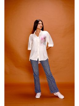 Farm Loom - Chromatic Cascade White Collar Neck Shirt