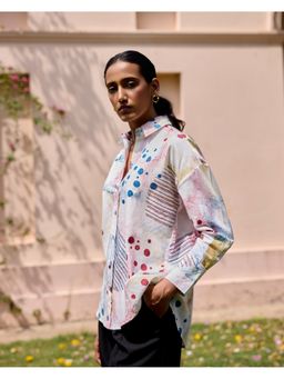 Farm Loom - Taylor Oversized Collar Neck Multicolor Shirt