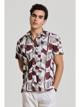 Snitch - Multi-Color Printed Half Sleeves Boxy Casual Shirt for Men