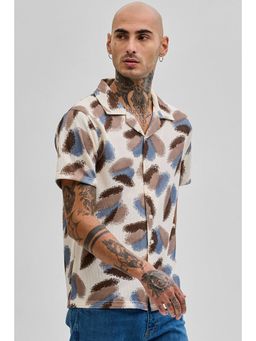 Snitch - Multicolour Printed Half Sleeves Boxy Casual Shirt for Men