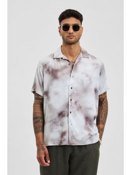 Snitch - Brown Printed Half Sleeves Boxy Casual Shirt for Men