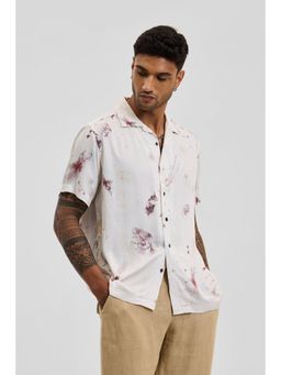 Snitch - Off White Printed Half Sleeves Boxy Casual Shirt for Men