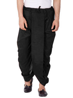 Vastramay - Men's Black Silk Blend Dhoti