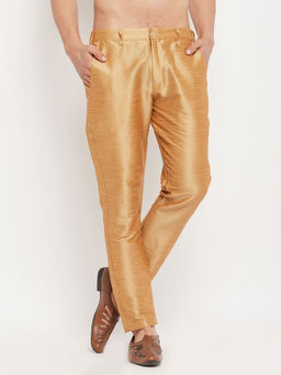 Vastramay - Men's Rose Gold Silk Blend Pant Style Churidar