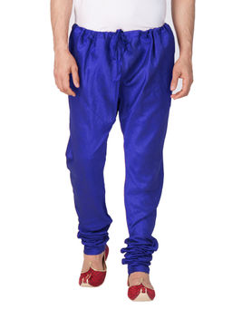 Vastramay - Men's Blue Silk Blend Churidar