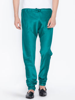 Vastramay - Men's Teal Silk Blend Churidar