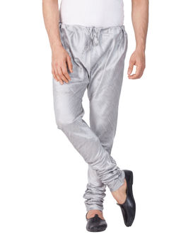 Vastramay - Men's Grey Silk Blend Churidar
