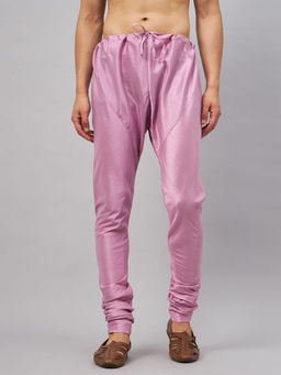 Vastramay - Men's Onion Pink Silk Blend Churidar