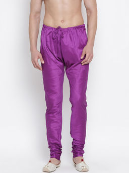 Vastramay - Men's Purple Silk Blend Churidar
