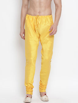 Vastramay - Men's Yellow Silk Blend Churidar