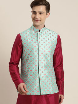 Vastramay - Men's Mint Green Nehru Jacket
