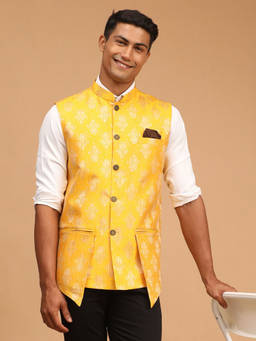 Vastramay - Men's Yellow - Nehru Jacket