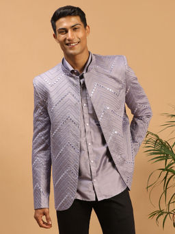Vastramay - Men's Purple Viscose Ethnic Jodhpuri and Shirt