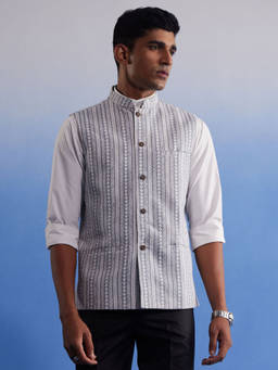 Vastramay - Men's Gray - Nehru Jacket