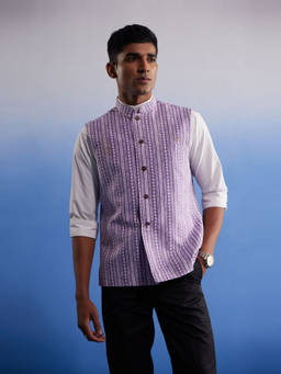 Vastramay - Men's Purple - Nehru Jacket