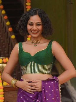 Suta - Women Self Design Gota Design Stitched Blouse