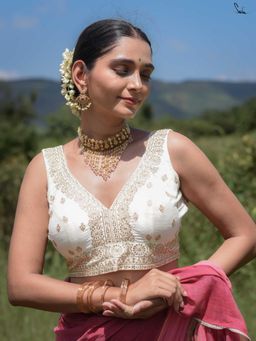 Suta - Women Embroidered Sequined Work Stitched Blouse