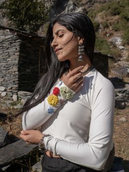 Suta - Women Floral Embroidered Stitched Blouse
